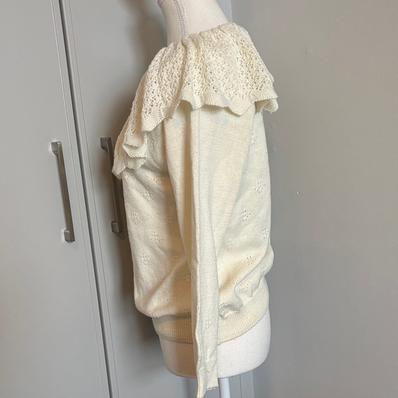 Off-the-Shoulder Cream Sweater - Picture 3 of 9